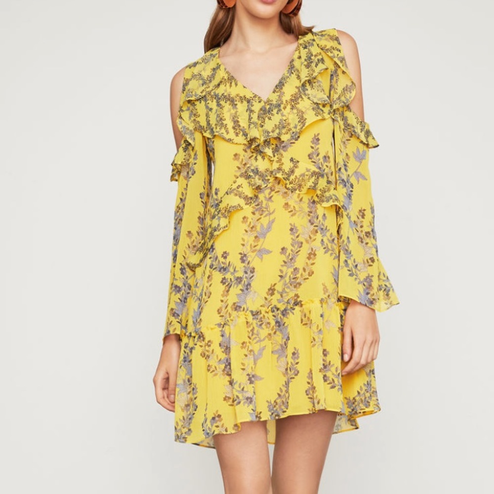 BCBG Yellow Floral Dress